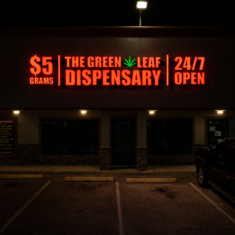 Storefront signage work